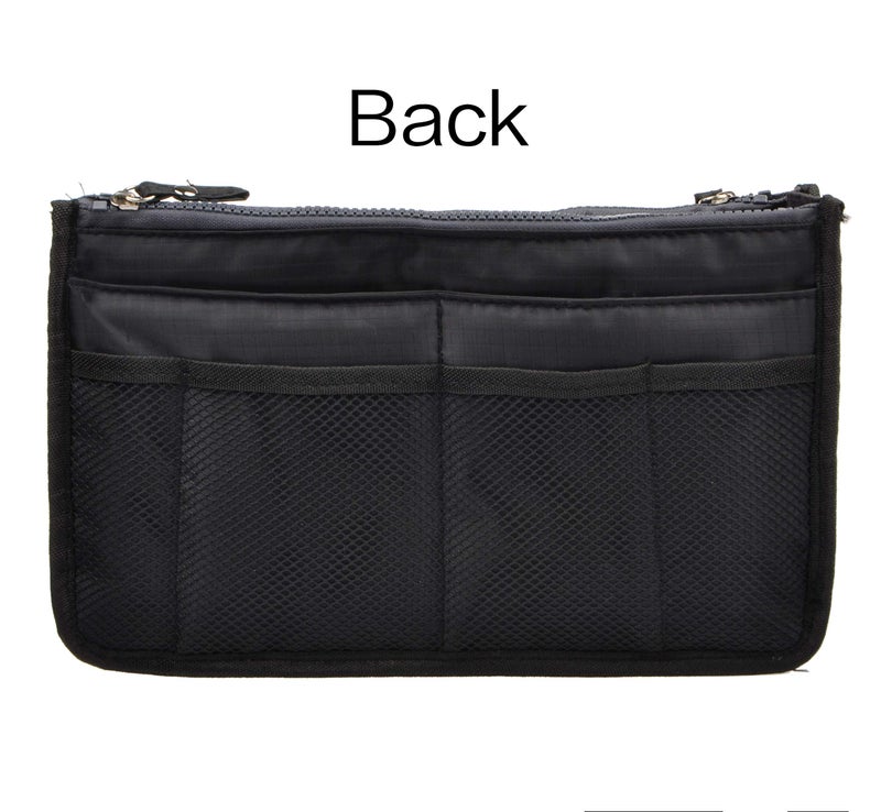 Vercord Updated Purse Handbag Organizer Insert Liner Bag in Bag 13 Pockets Black Medium - Image 5